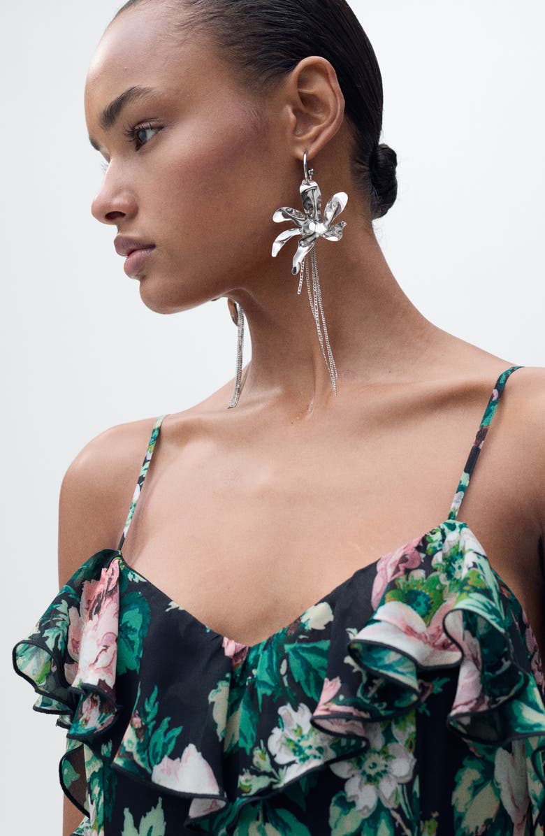 MANGO Floral Ruffle Detail Dress, Alternate, color,