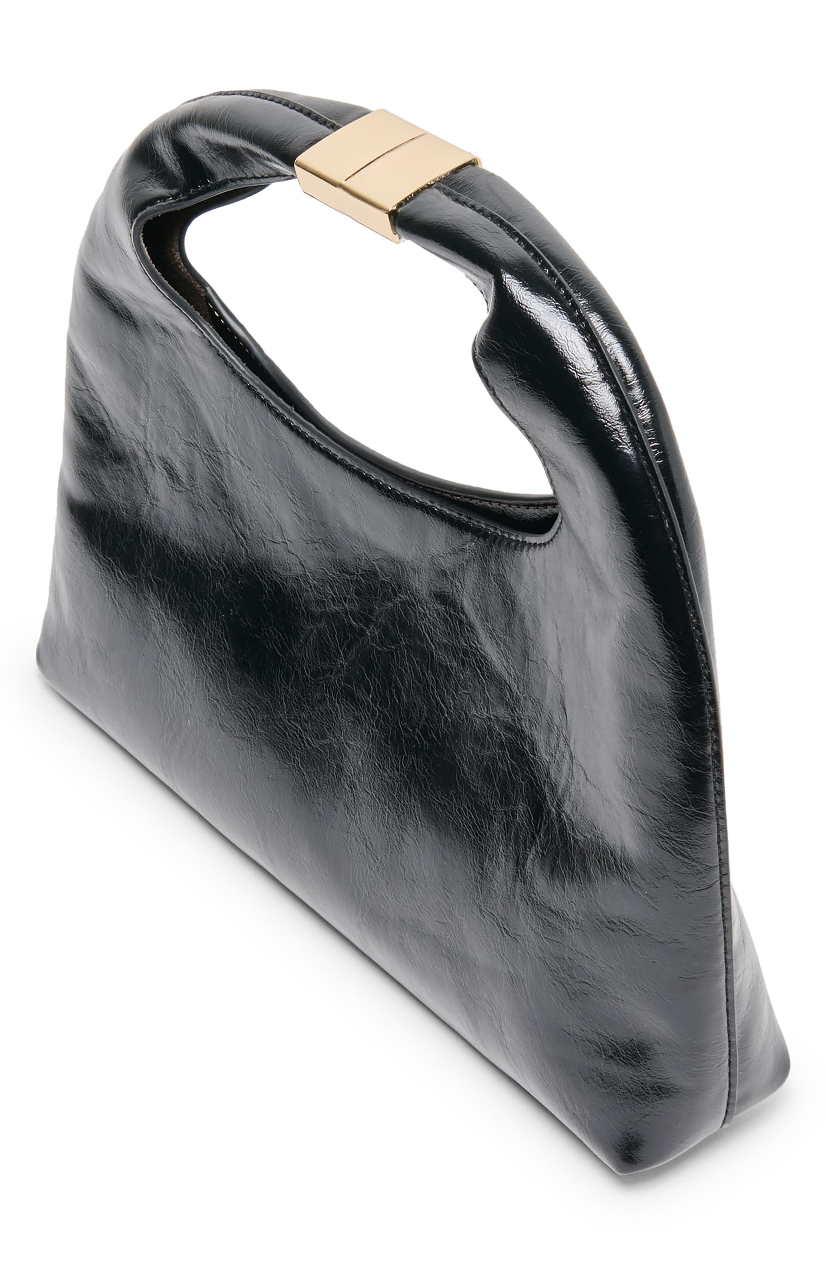 Avina Faux Leather Hobo Bag, Alternate, color, BLACK