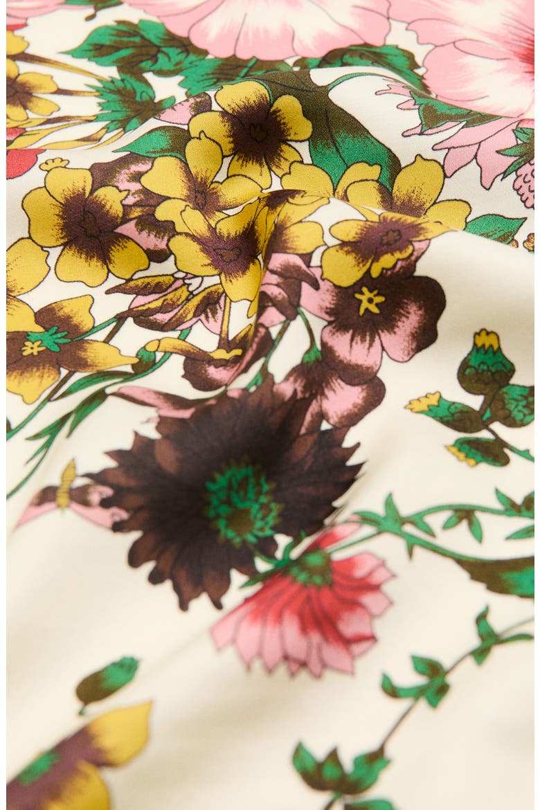 Floral Print Scarf, Alternate, color, GREEN
