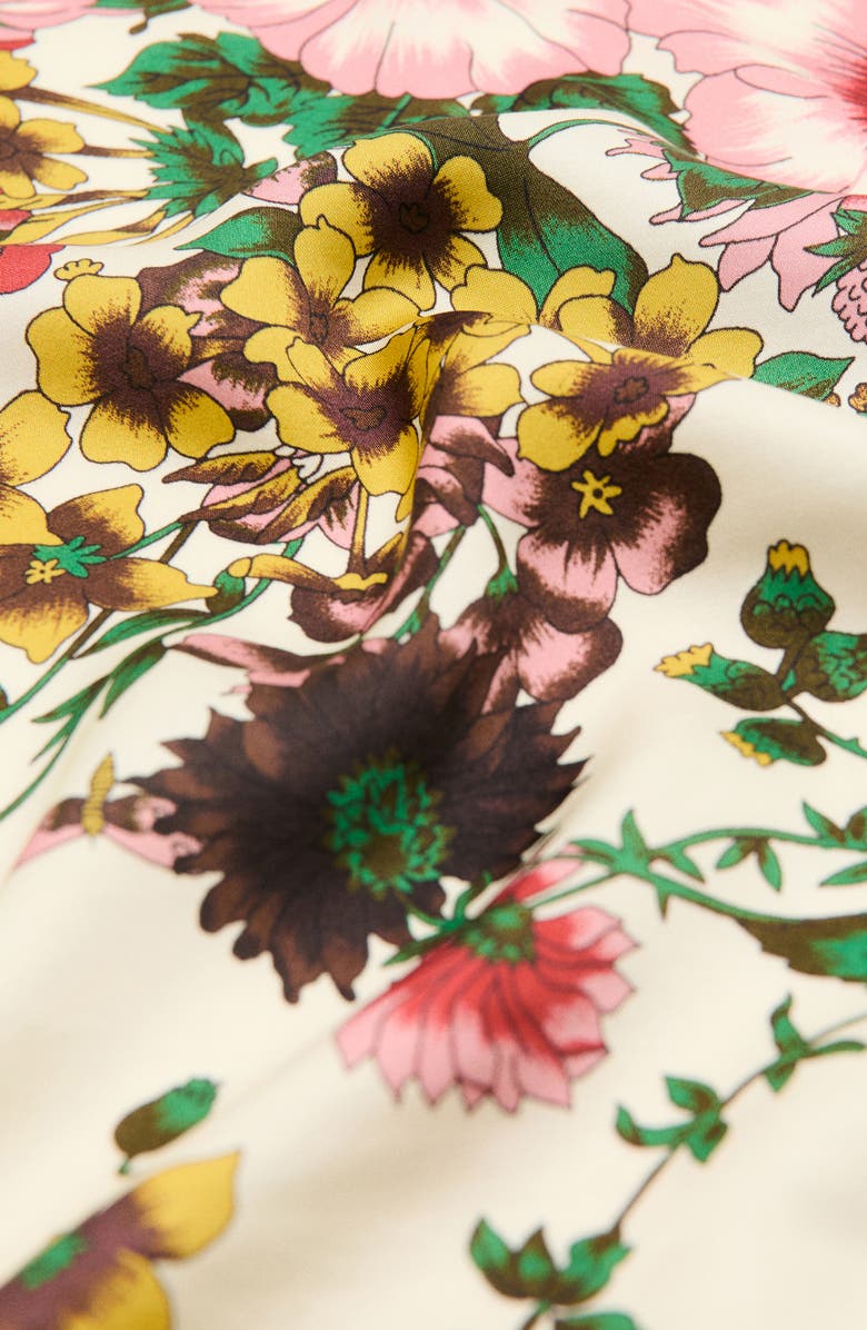 MANGO Floral Print Scarf, Alternate, color, Green
