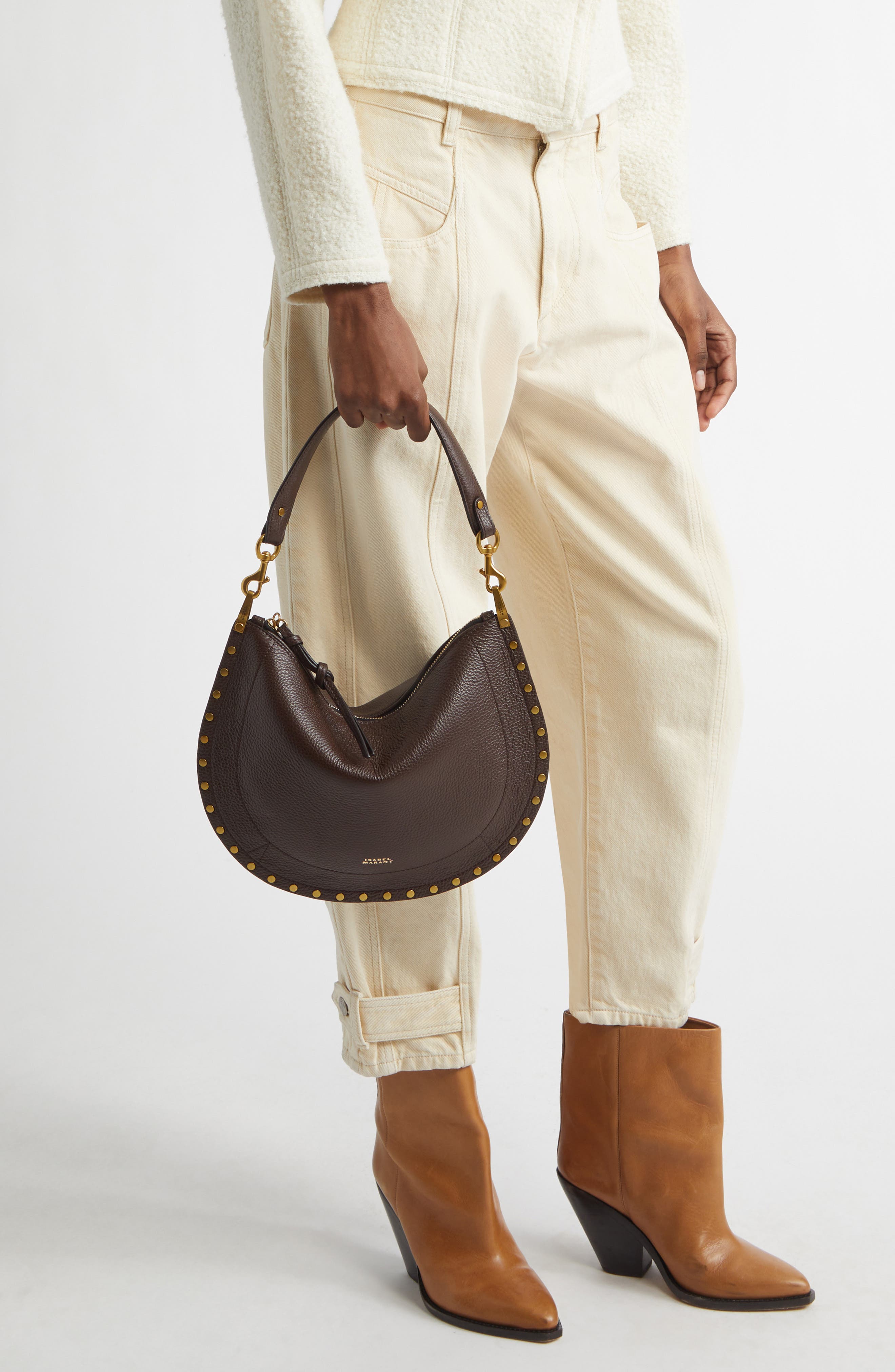 Oskan Soft Zipped Leather Crossbody Bag, Alternate, color, COFFEE