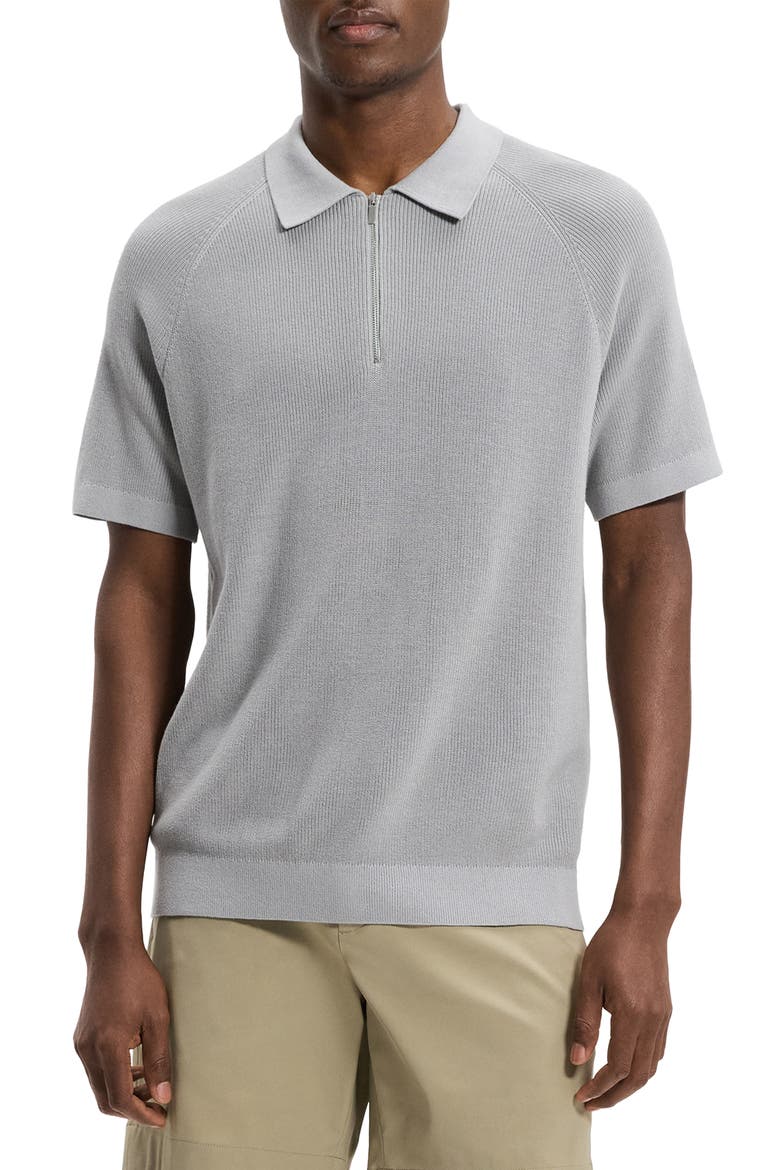 Tactile Cotton Quarter Zip Polo, Main, color, NEW DARK VAPOR