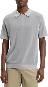 Theory Tactile Cotton Quarter Zip Polo