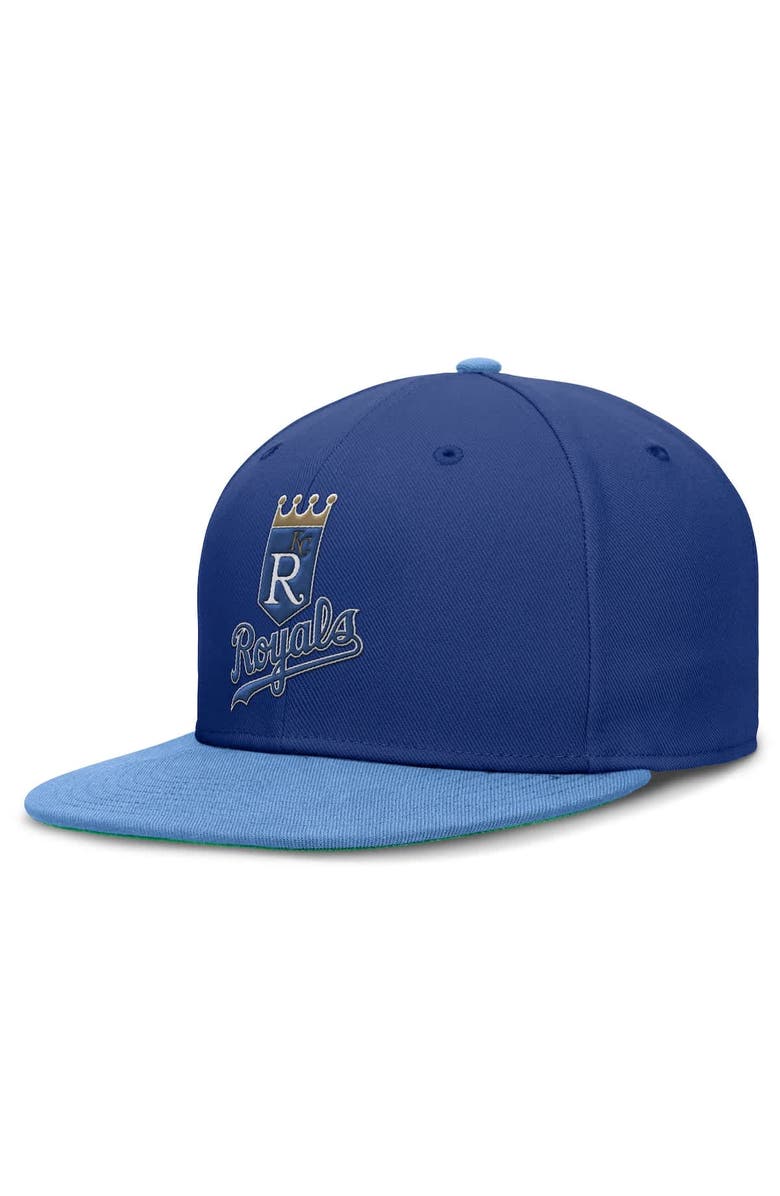 Nike Men's Nike Royal/Light Blue Kansas City Athletics Cooperstown Collection True Primetime Two-Tone Performance Fitted Hat, Alternate, color, Royal
