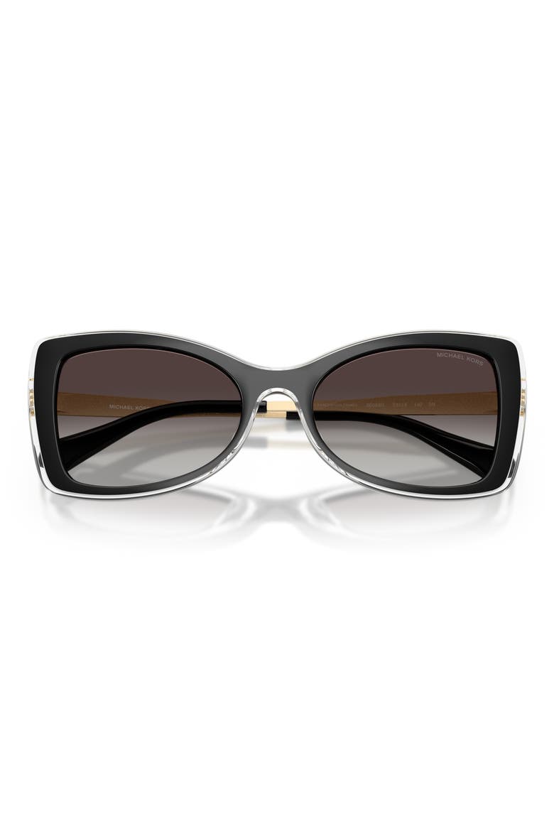 Malaga 53mm Gradient Butterfly Sunglasses, Alternate, color, BLACK / GREY GRADIENT BLACK
