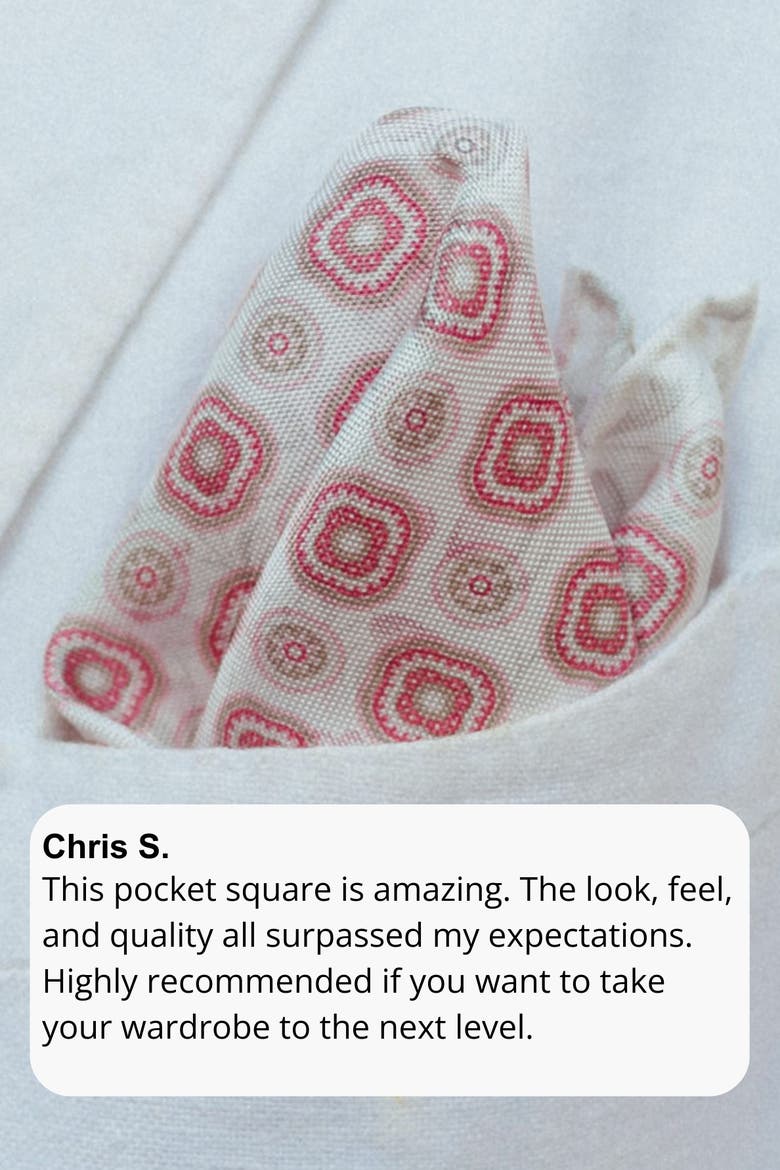 Italo - Double Sided Silk Pocket Square for Men, Alternate, color, Pink