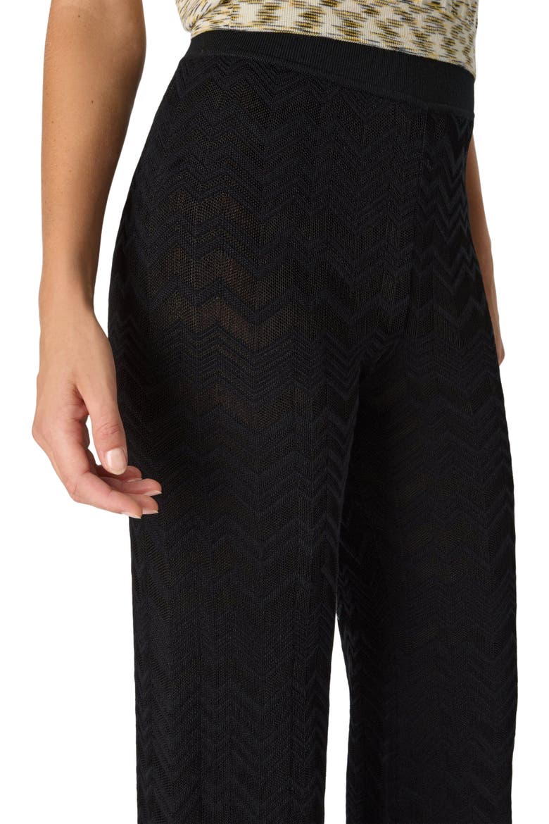 Straight Long Pants In Chevron Pattern, Alternate, color, Black