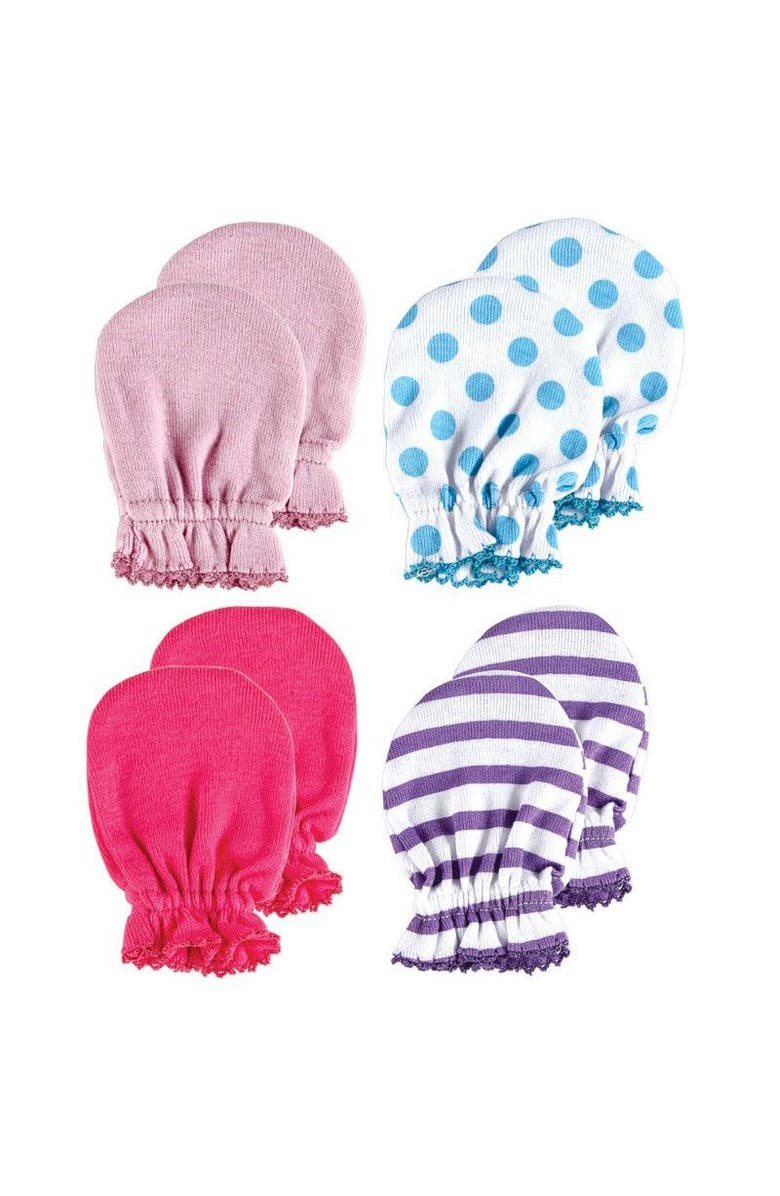 Luvable Friends Little Gentle Cotton No-Scratch Mitts, Main, color, 