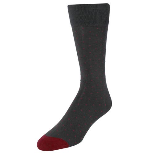 Trafalgar Pierre Polka Dot Mid-calf Pima Cotton Socks In Black