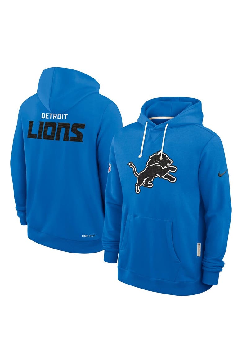 Men's Nike Blue Detroit Lions Sideline Initial Home Performance Pullover Hoodie, Alternate, color, Blue
