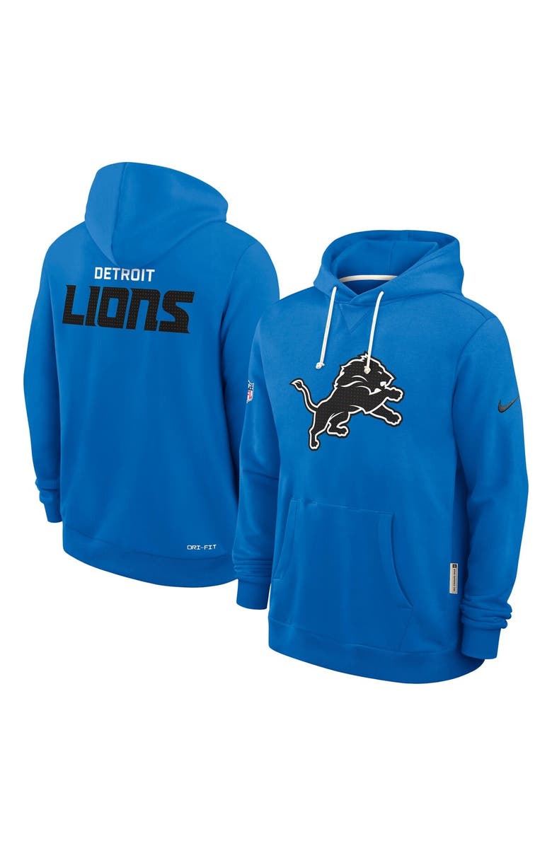 Nike Men's Nike Blue Detroit Lions Sideline Initial Home Performance Pullover Hoodie, Alternate, color, Blue