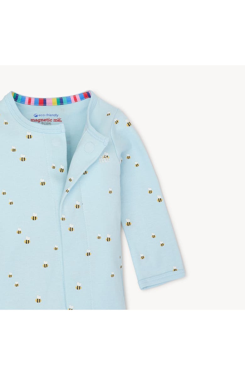 Magnetic Me Honey Hill Bee Print Organic Cotton Footie, Alternate, color, 