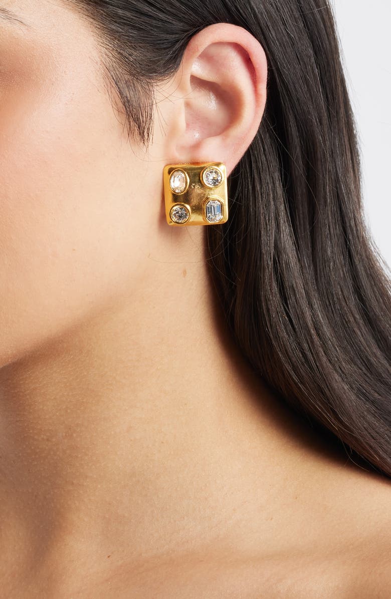 Kenneth Jay Lane Pavé Stud Earrings, Alternate, color, Gold