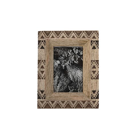 4x6 Brown Western Picture Frame Mango Wood MDF & Glass
