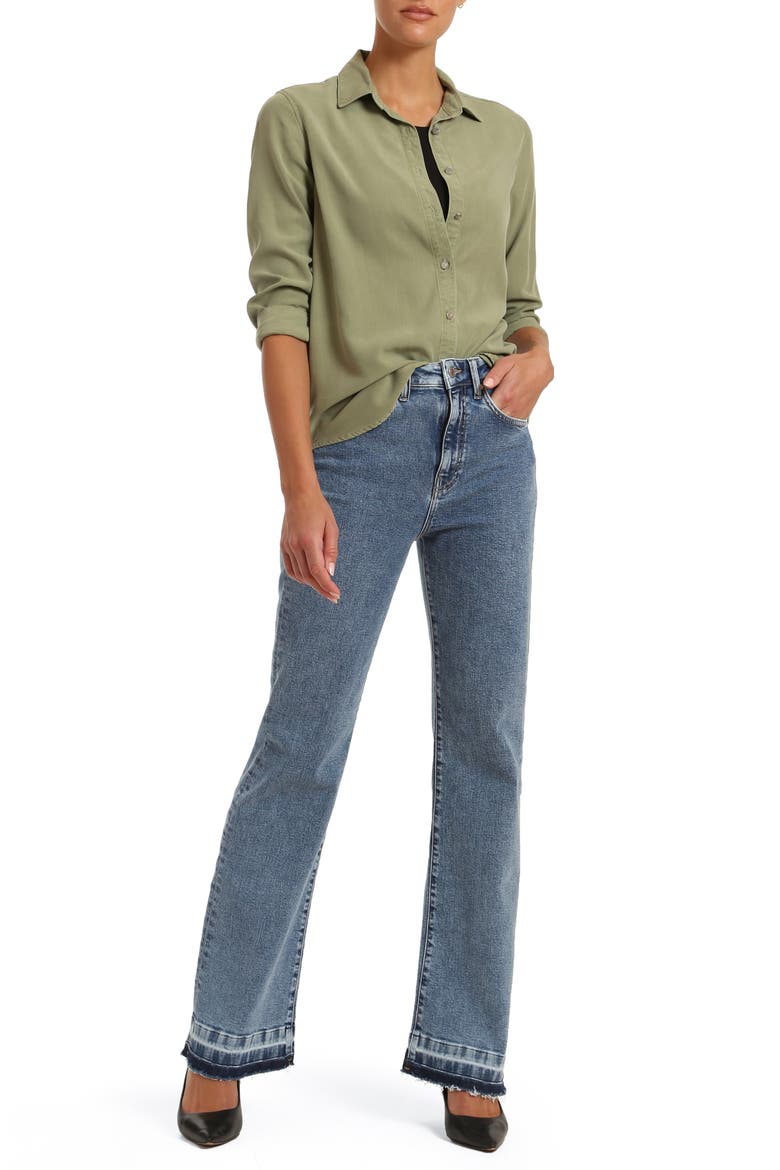 Victoria Release Hem High Waist Wide Leg Jeans, Alternate, color, LT RECYCLE BLUE