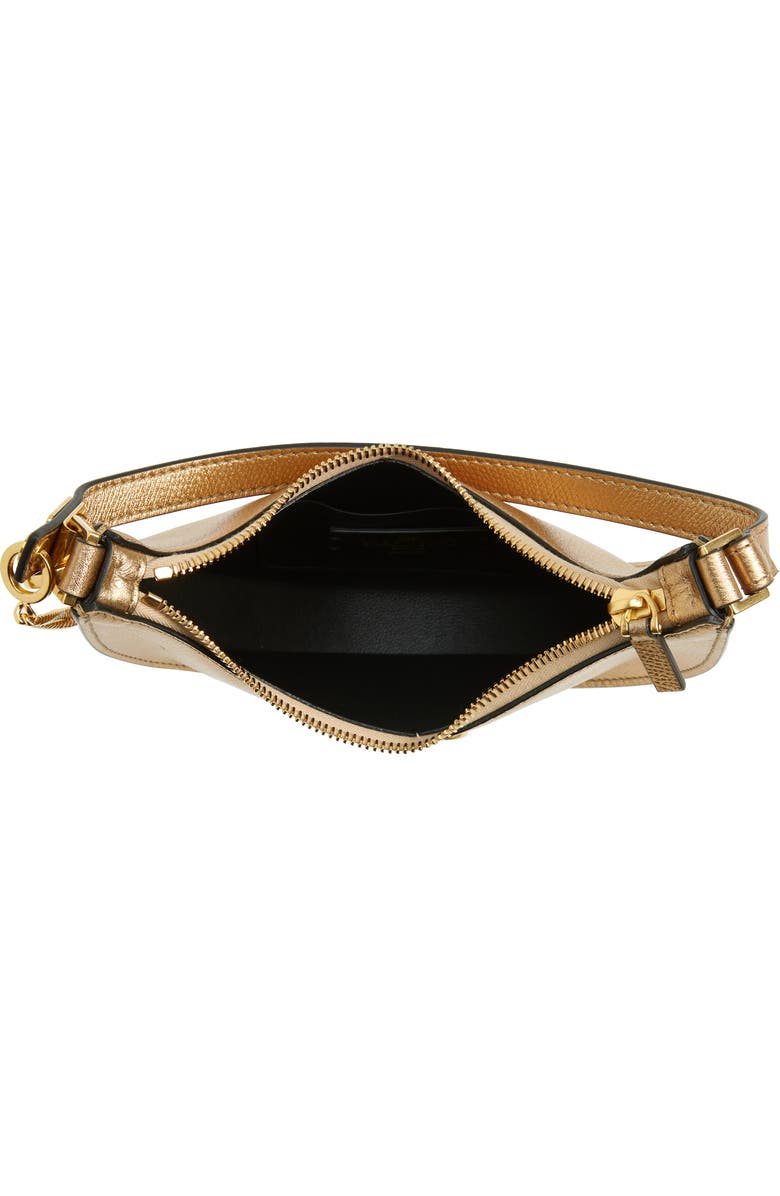 Valentino Garavani Mini VLOGO Metallic Leather Hobo, Alternate, color,
