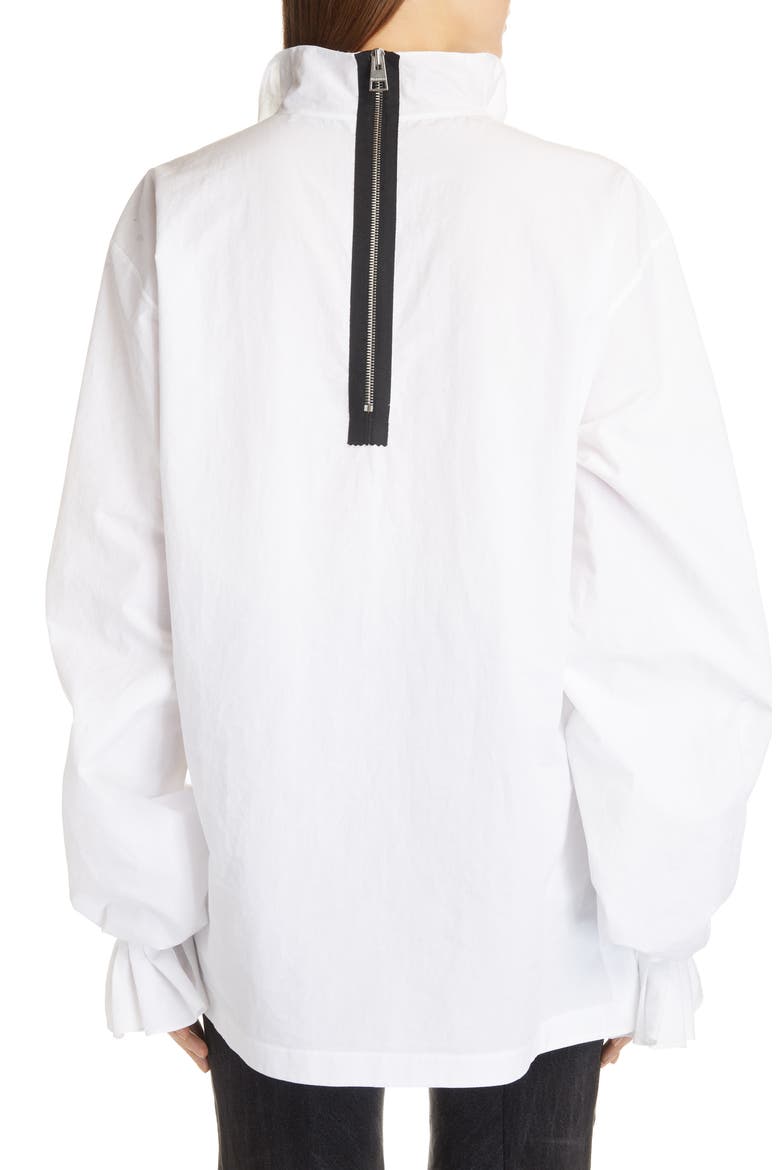 Pleated Collar Blouse, Alternate, color, WHITE