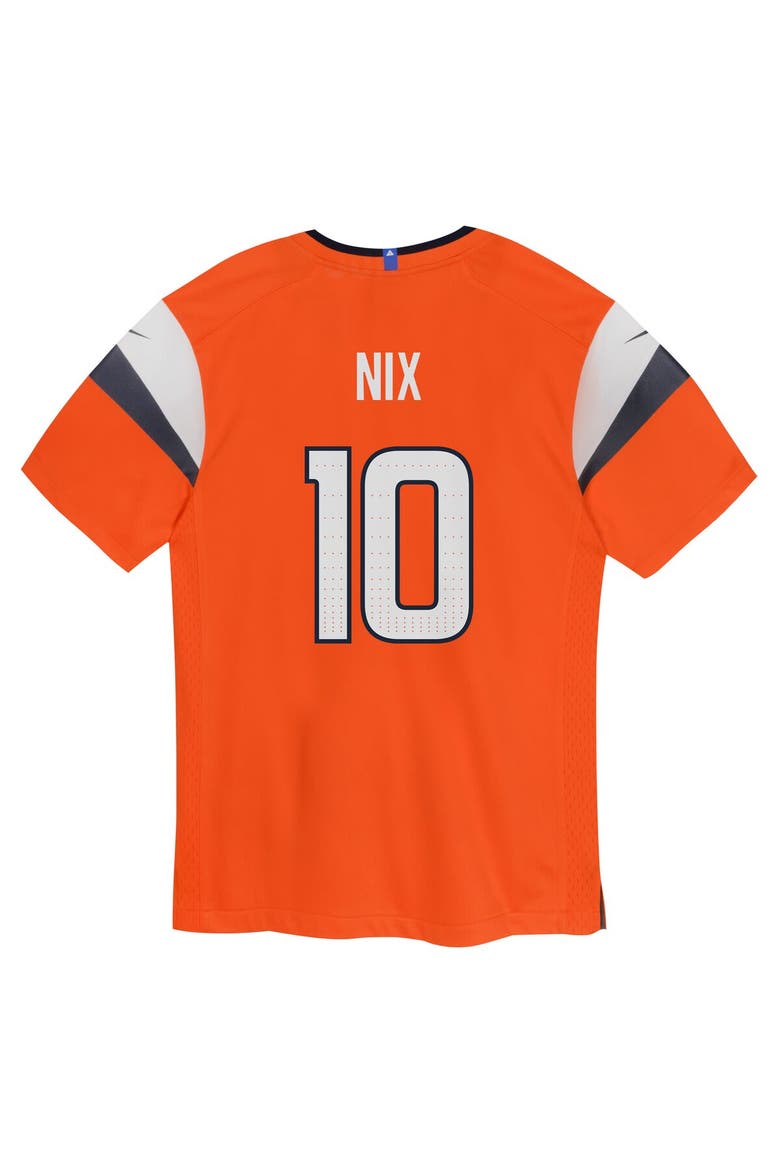 Preschool Nike Bo Nix Orange Denver Broncos Team Player Game Jersey, Alternate, color, Orange