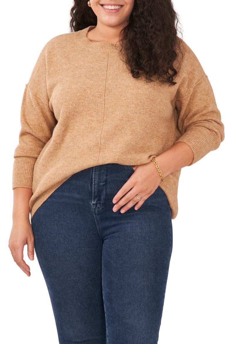 Crewneck Sweater, Main, color, LATTE HTHR