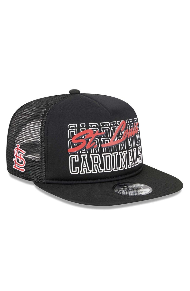 New Era Men's New Era Black St. Louis Cardinals Street Team A-Frame Trucker 9FIFTY Snapback Hat, Main, color,