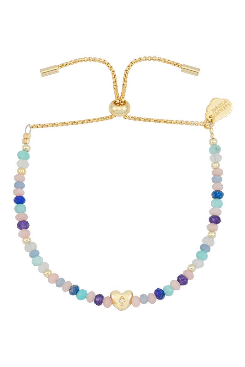 Ameli Pastel Stone Heart Bracelet, Main, color, GOLD