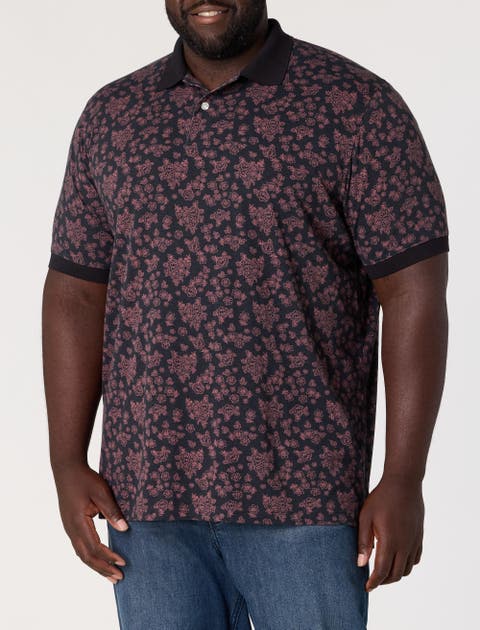 Big & Tall Floral Print Polo Shirt
