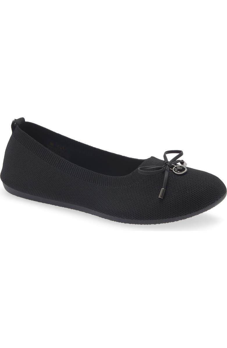 GLORIA VANDERBILT Ellery Bow Charm Knit Flat, Main, color, Black