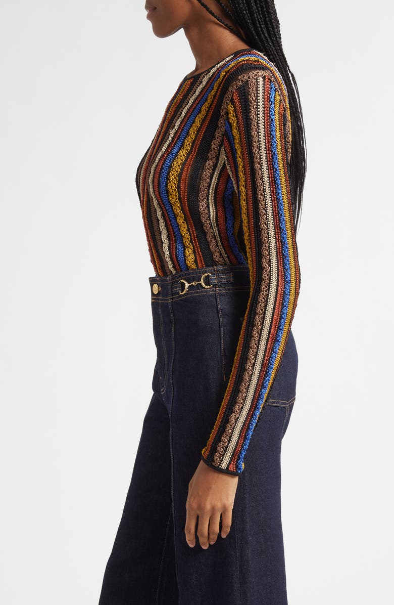 Ulla Johnson Ardith Long Sleeve Knit Top, Alternate, color, Zoisite