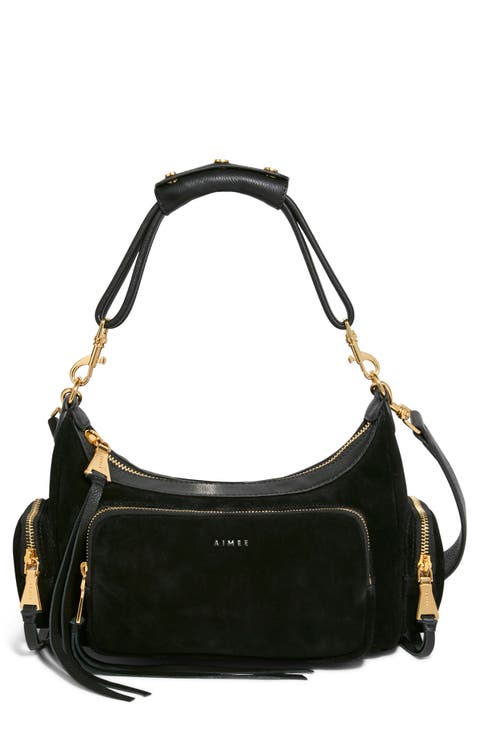 Away We Go Suede Shoulder Bag