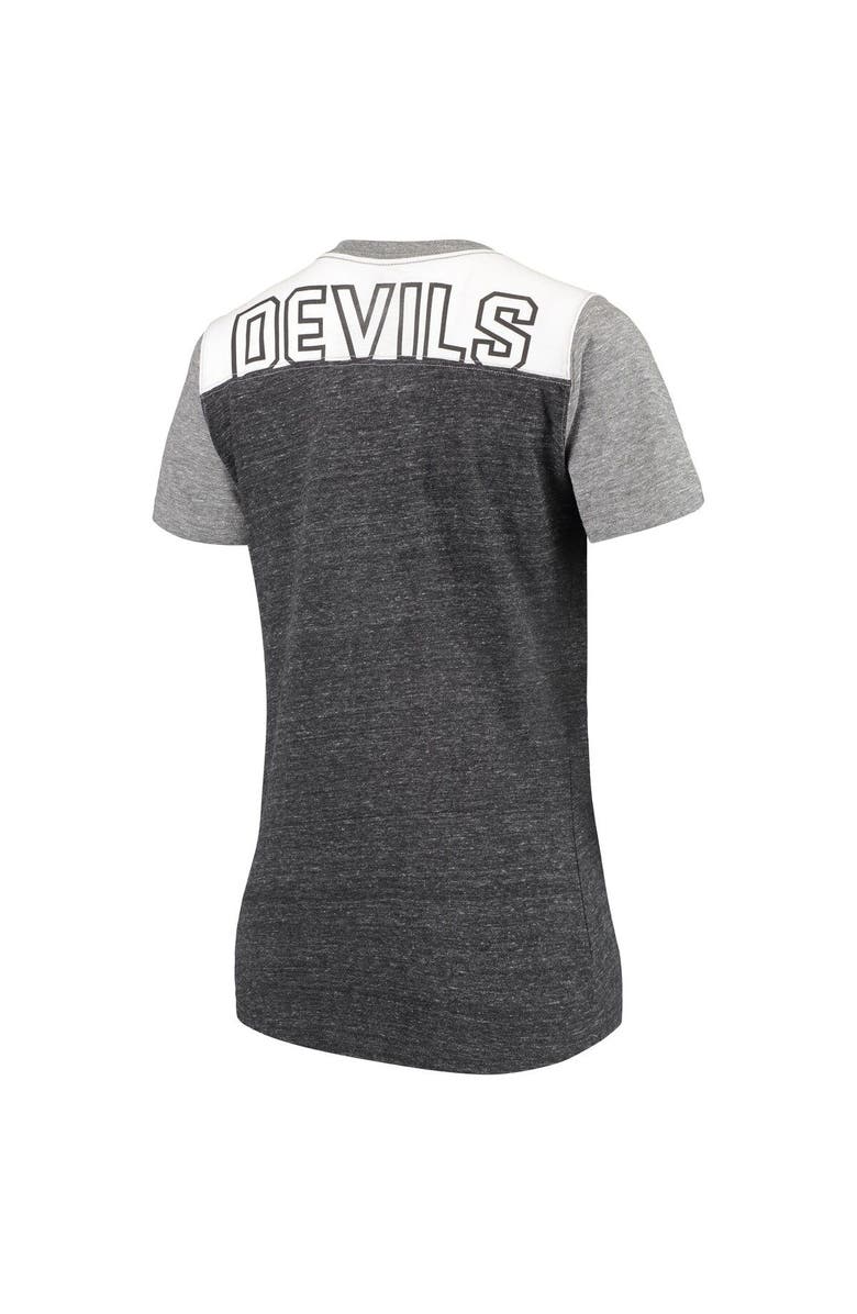 FANATICS Women's Fanatics Branded Black/Heathered Gray New Jersey Devils Iconic T-Shirt, Alternate, color,
