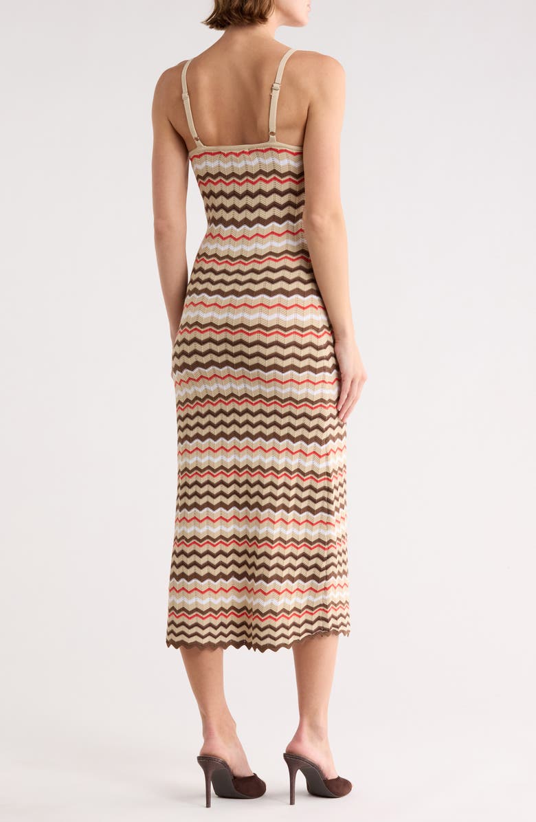 Madden Girl Zigzag Stripe Cami Sweater Dress, Alternate, color, Sand Combo