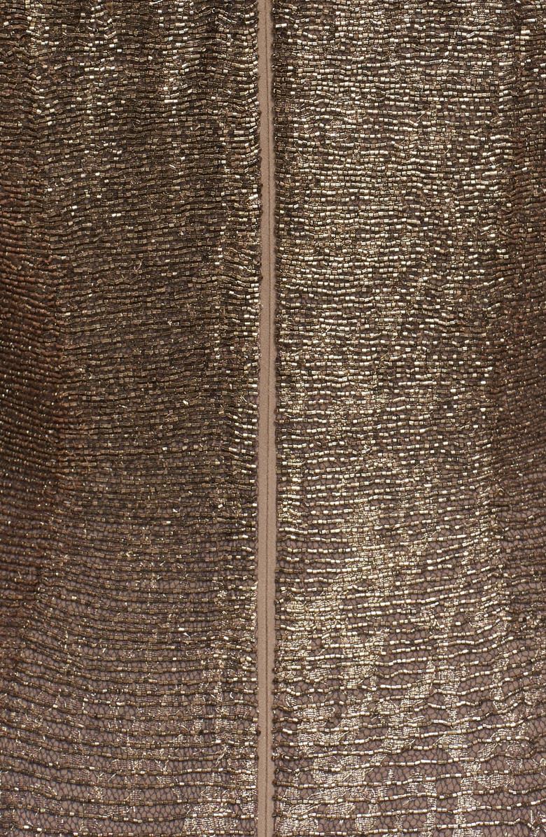 Carmen Marc Valvo Couture Beaded Off the Shoulder Lace Mermaid Gown, Alternate, color,