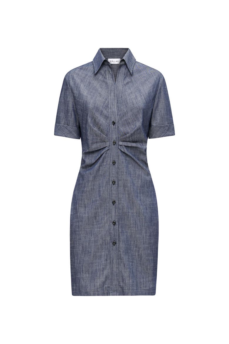 Ondine Tucked Waist Shirtdress, Main, color, Blue