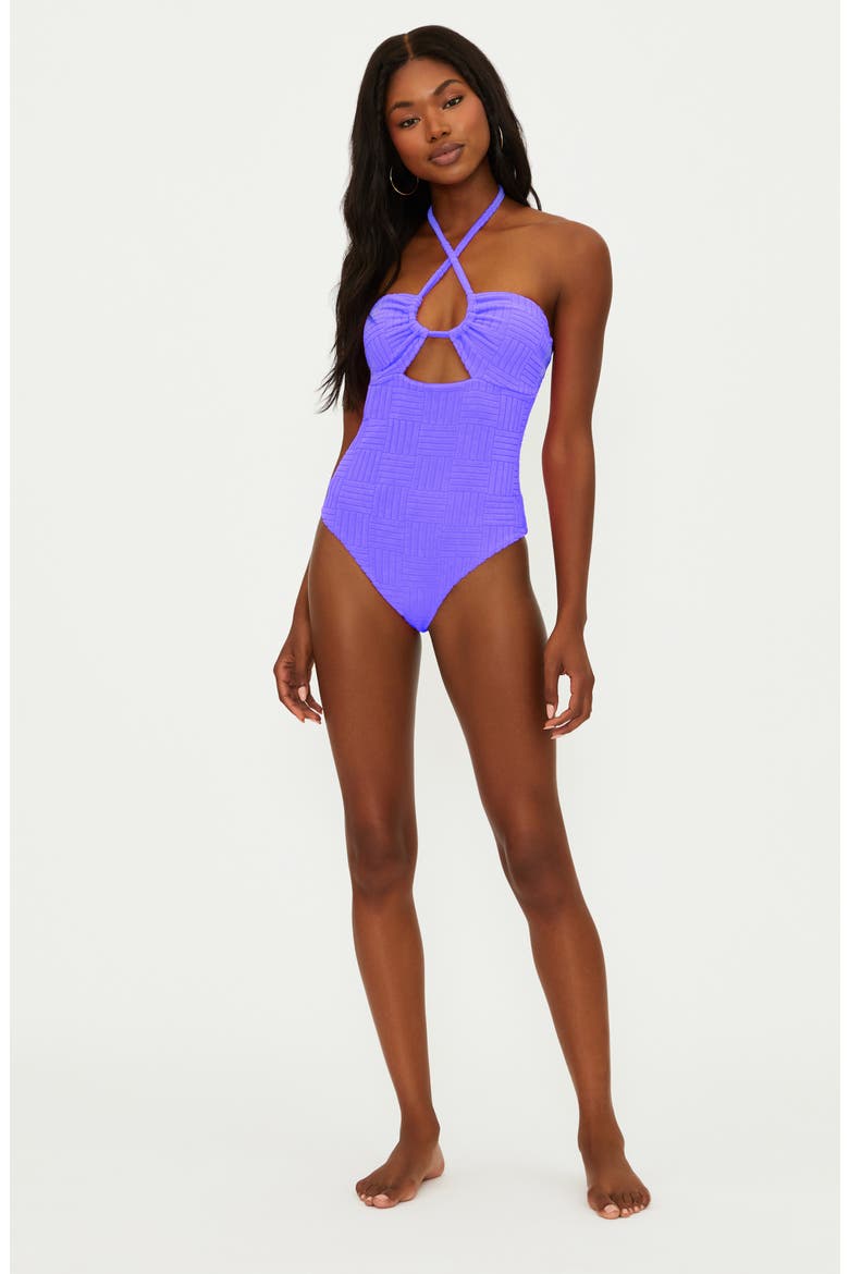 Phoenix Halter One-Piece Swimsuit, Alternate, color, ULTRA VIOL