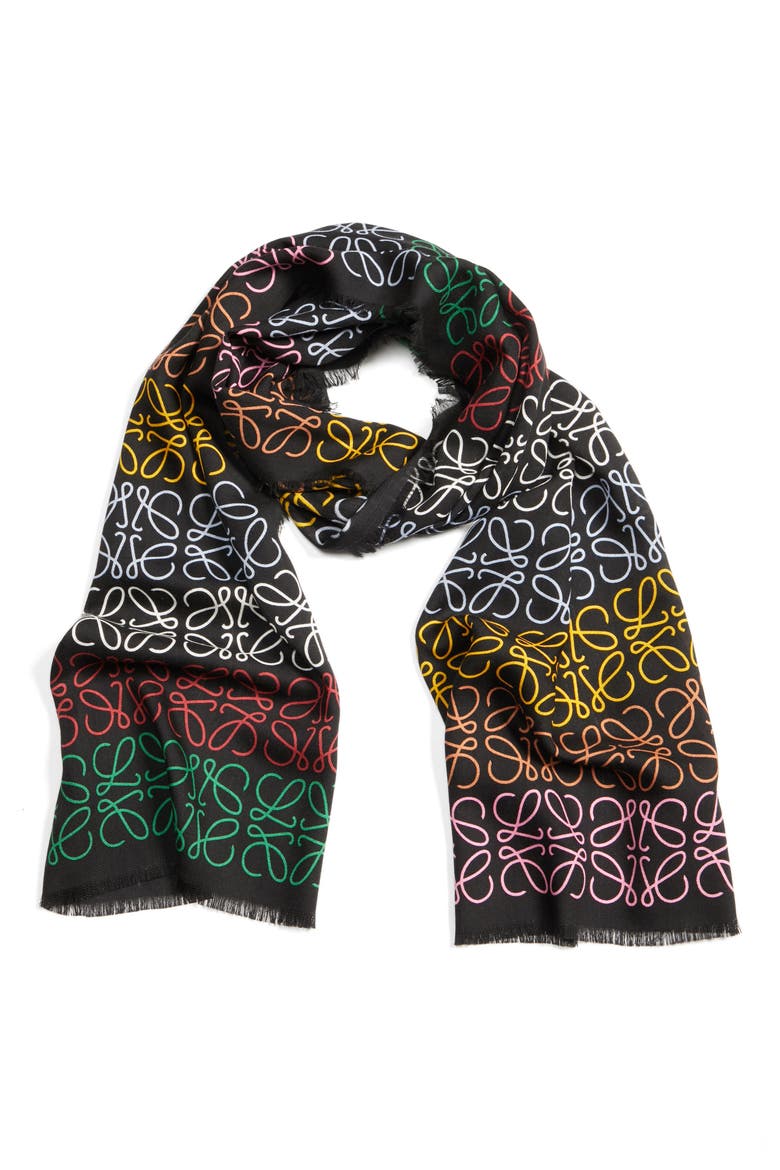 Monogram Stripe Scarf, Alternate, color, MULTICOLOR/ BLACK