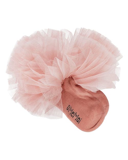 Memoi Oversized Tutu Ballerina Anklet Socks In Pink