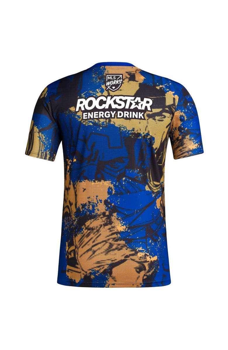 adidas Men's adidas Royal LAFC 2023 MLS Works Kick Childhood Cancer x Marvel Pre-Match Top, Alternate, color, 