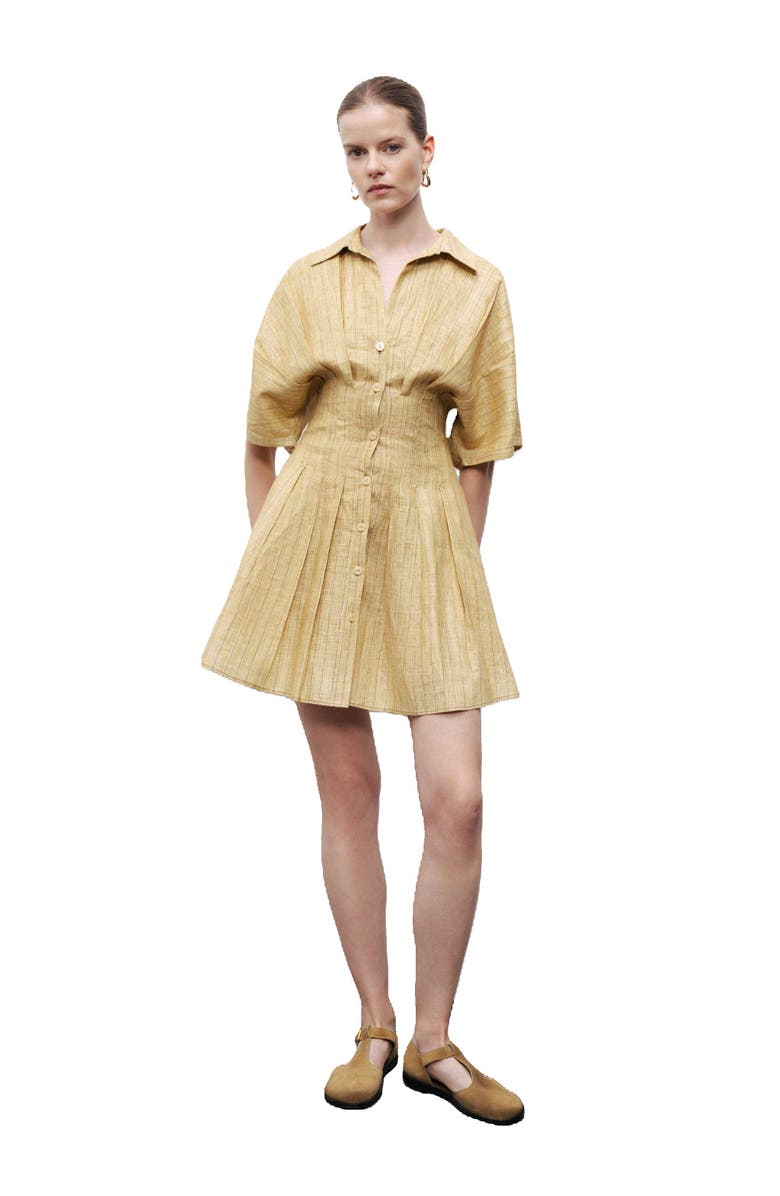 Nocturne Linen Mini Shirt Dress, Alternate, color, 