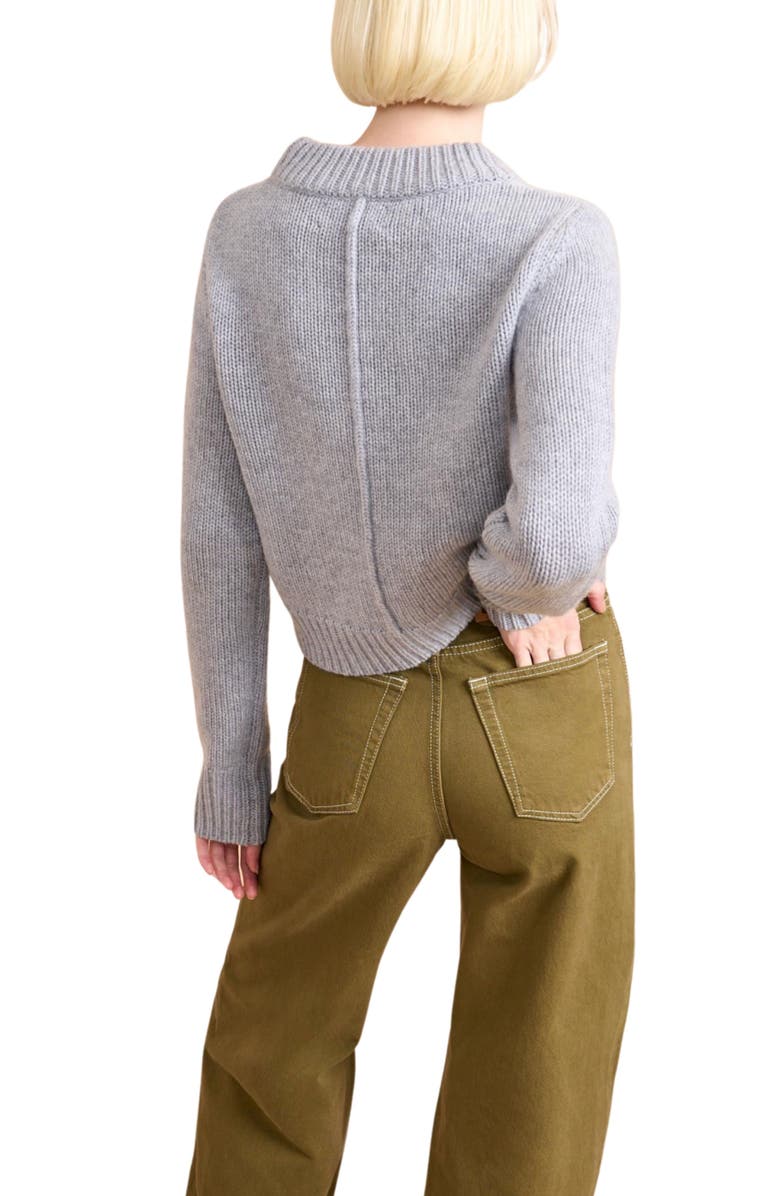 La Ligne Solid Mini Marin Sweater, Alternate, color, Light Grey Melange