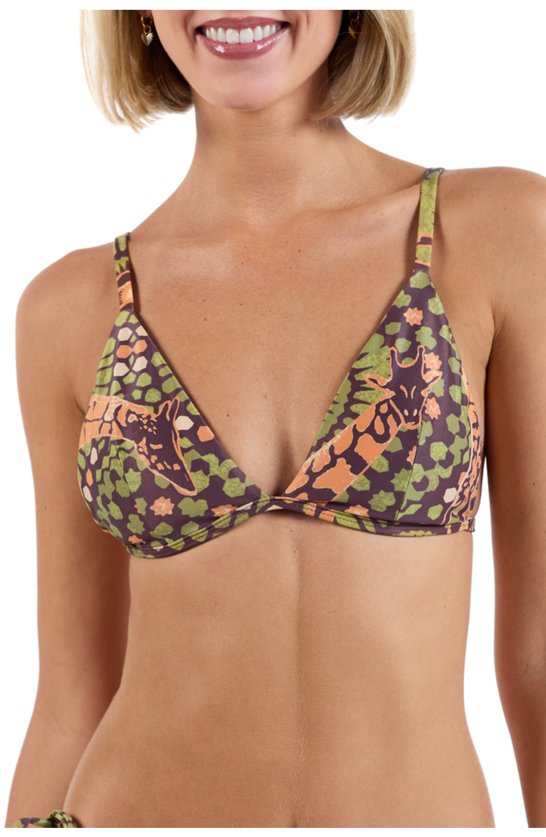 Kenny Flowers The Africa - New Sporty Triangle Bikini Top, Main, color, Brown