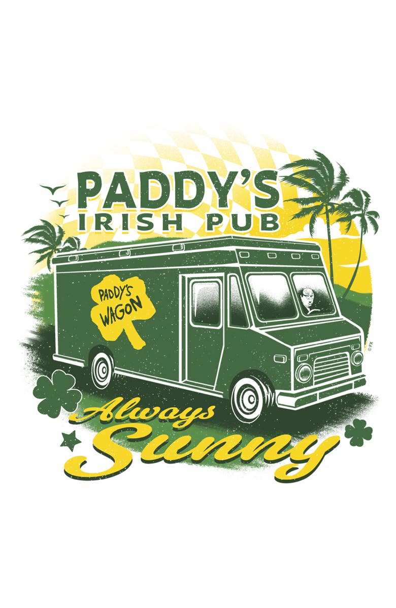 It's Always Sunny in Philadelphia Men's It's Always Sunny in Philadelphia St. Patrick's Day Paddy's Wagon  Graphic T-Shirt, Alternate, color, White