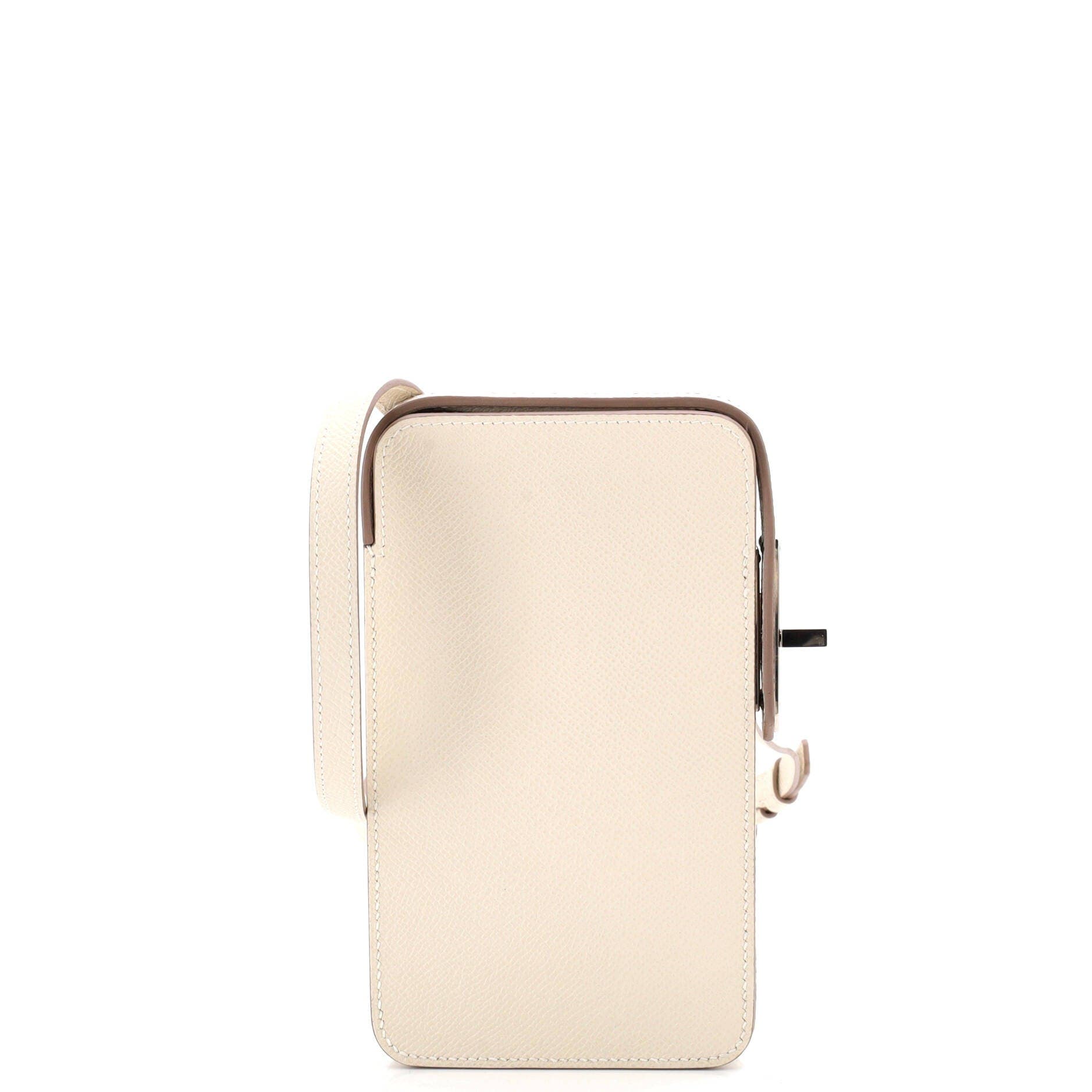 Pre-Owned Hermes Hac a Box Phone Case Epsom, Main, color, Craie