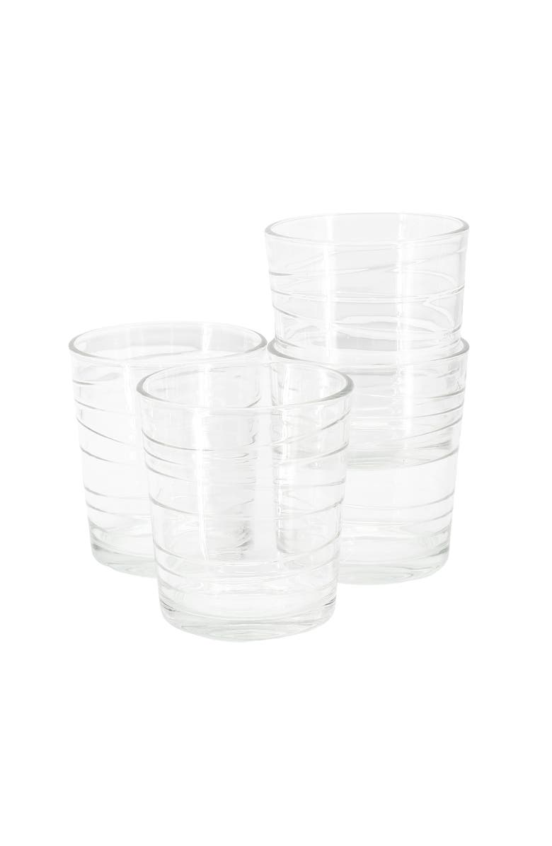 Gibson Home 4 Piece 13.5 Ounce Swirl Double Old-Fashioned Glassware Set, Main, color, Clear