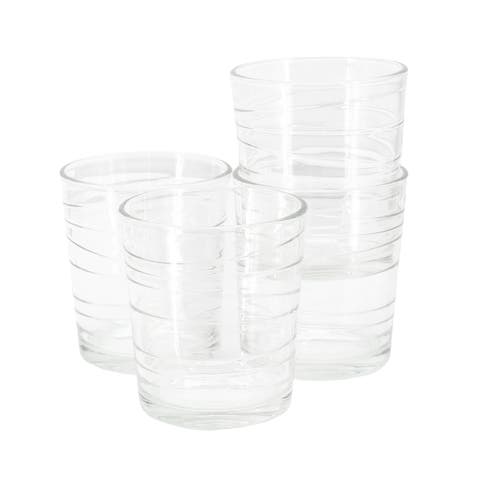 4 Piece 13.5 Ounce Swirl Double Old-Fashioned Glassware Set