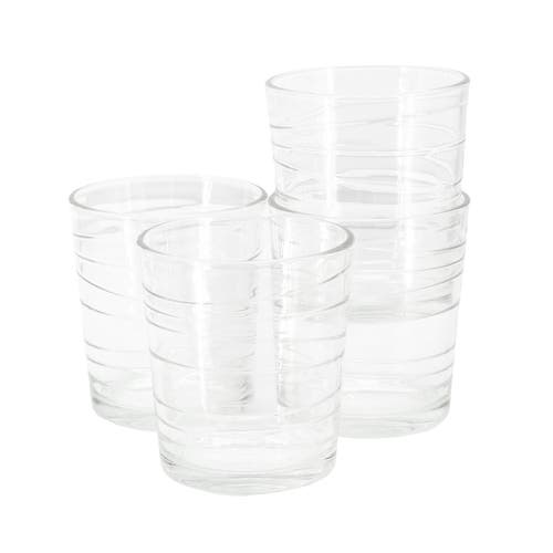 Gibson Home 4 Piece 13.5 Ounce Swirl Double Old-fashioned Glassware Set In Transparent