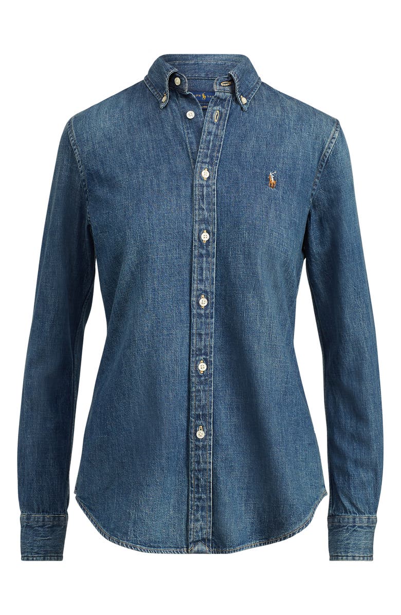 Polo Ralph Lauren Denim Button-Down Shirt, Alternate, color, 