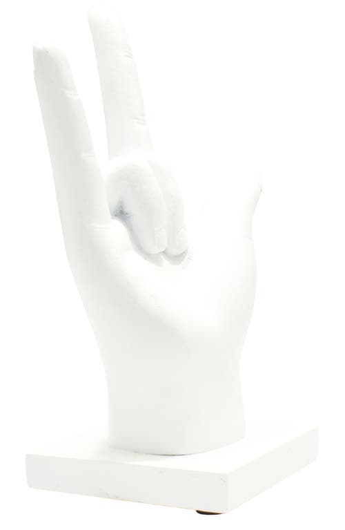 Kinetic I Love You Sign Sculpture In White