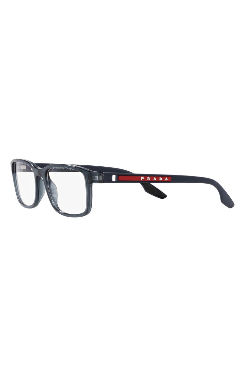 Prada Linea Rossa 55mm Pillow Optical Glasses, Alternate, color, Trans Blue