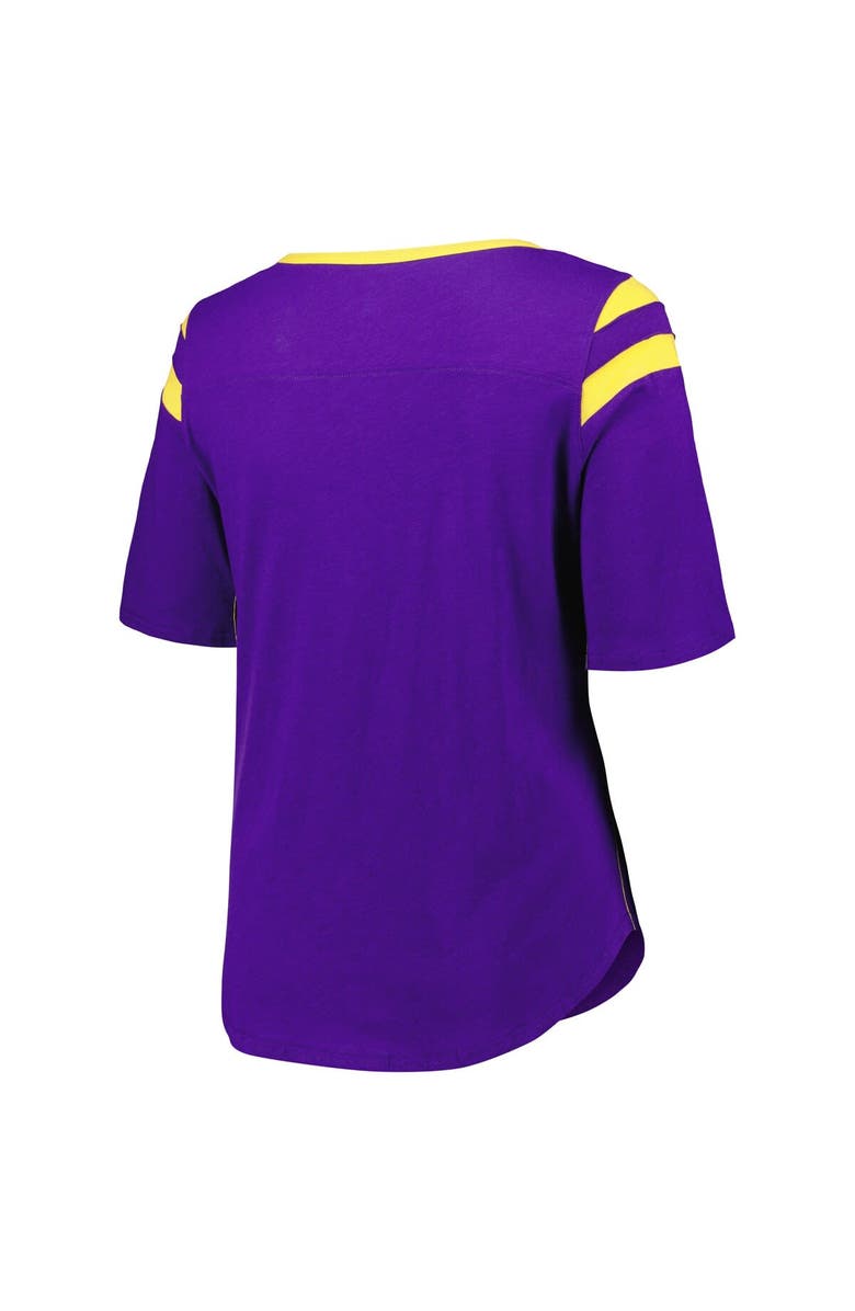G-III 4HER BY CARL BANKS Women's G-III 4Her by Carl Banks Purple LSU Tigers Plus Size Linebacker Half-Sleeve T-Shirt, Alternate, color,