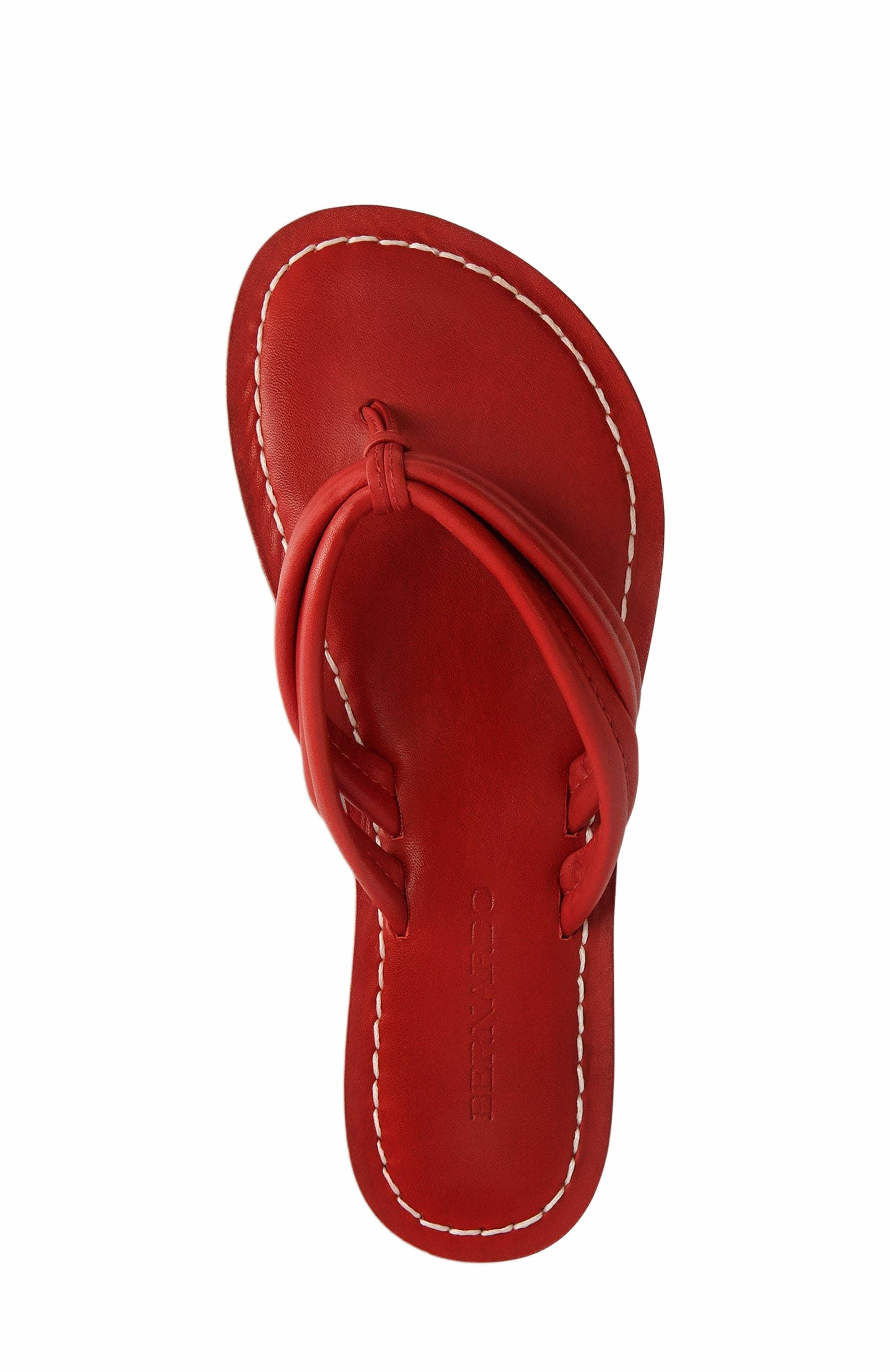 Miami Thong Sandal, Alternate, color, RED ANTIQUE CALF HAIR